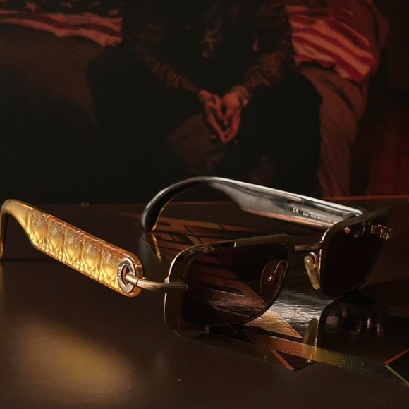 VINTAGE 90S GOLD FRAME CHRISTIAN DIOR EVA SUNGLASSES 42 W - Picture 5 of 5